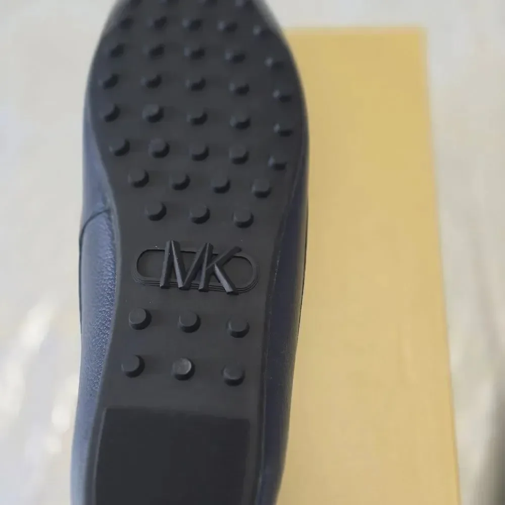MICHAEL Michael Kors Navy Leather Moccasin Loafers NIB